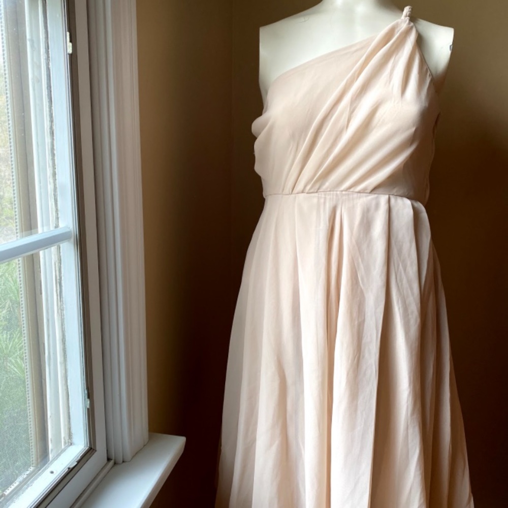 H&M Flow Peach One Shoulder Dress Size S